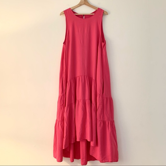 Anthropologie Dresses & Skirts - Anthropologie Sleeveless Pink Tiered Midi Dress XL